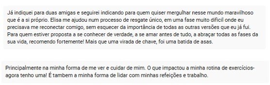 Print de formulário de feedback de aluna da Travessia