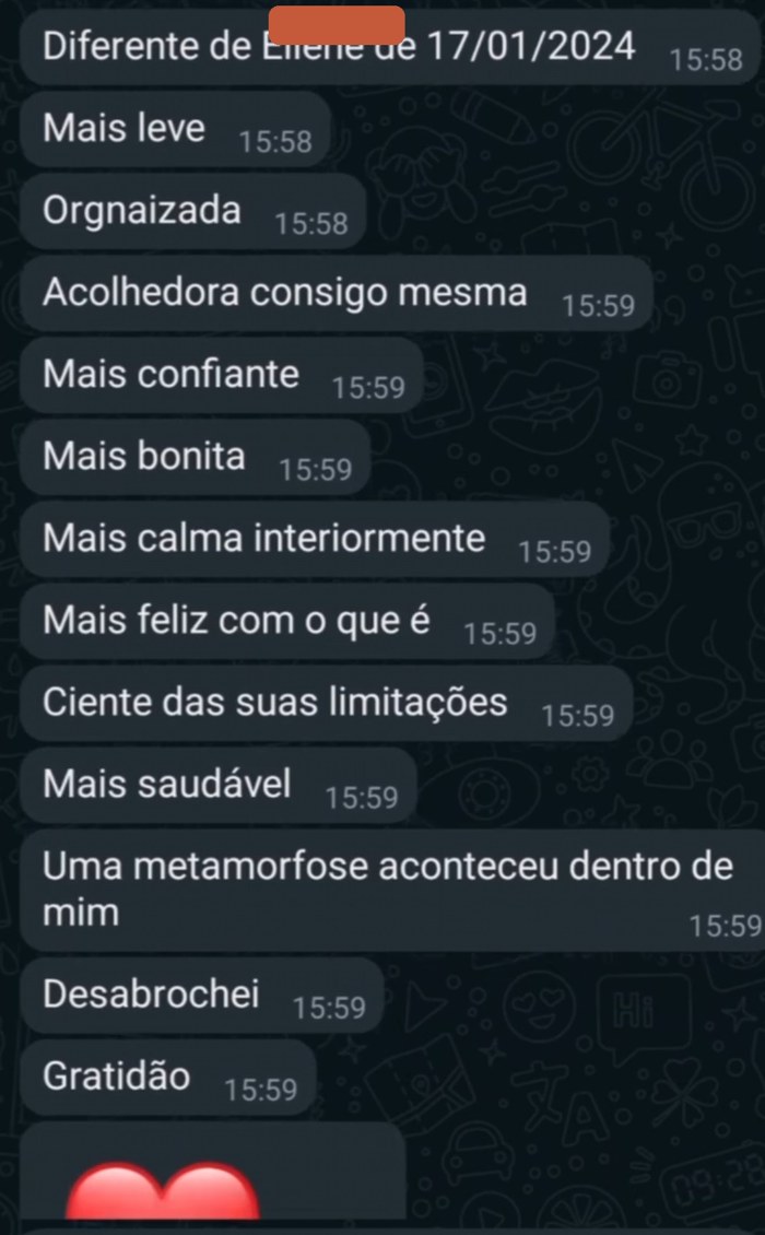 Prints de respostas de alunas descrevendo o que mudou nelas depois da Travessia